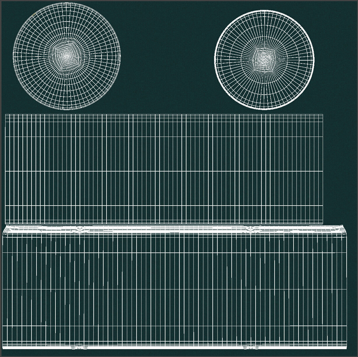 Turquoise Ceramic Pot Low-poly 3D model_7