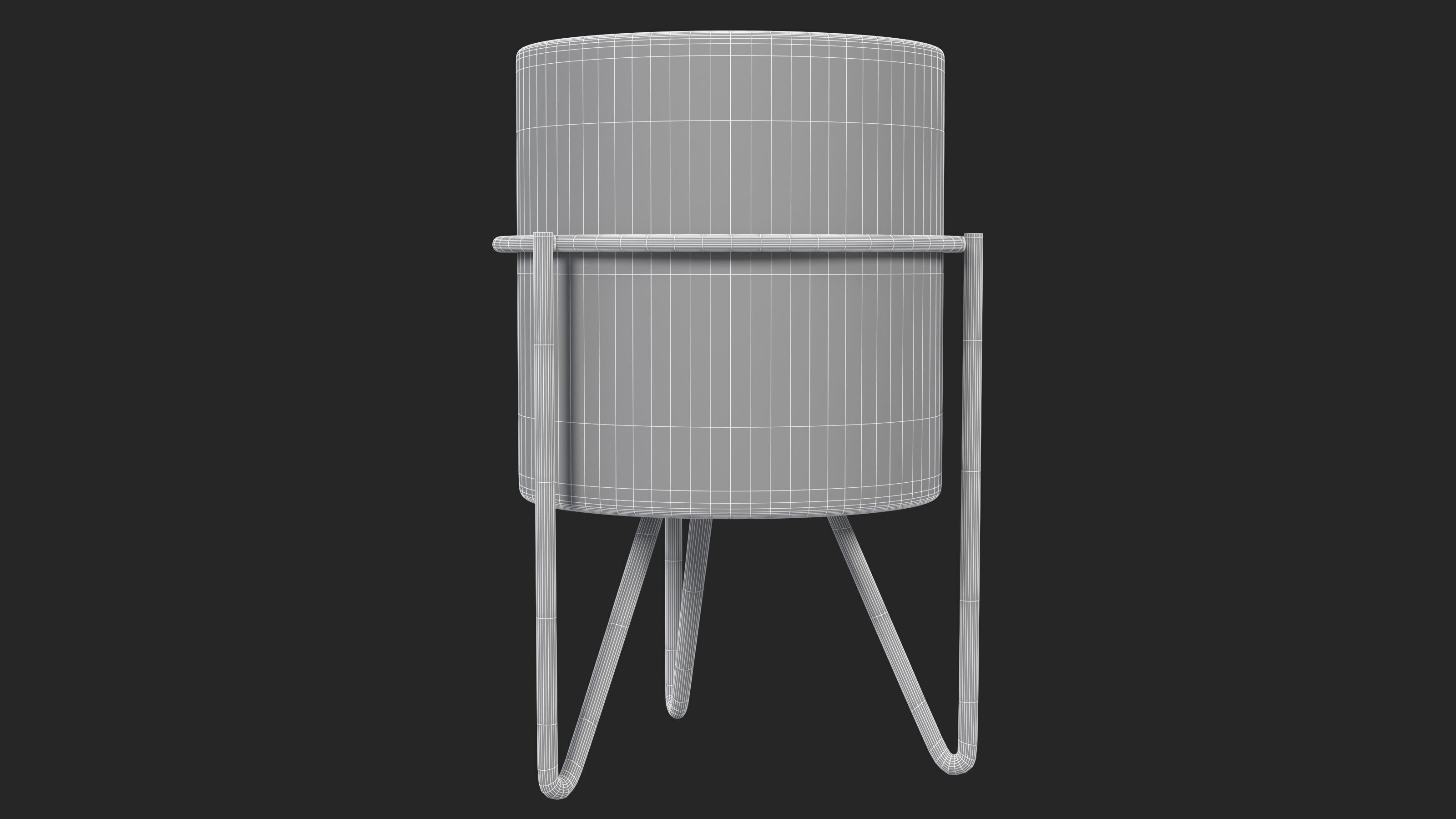 Turquoise Ceramic Pot Low-poly 3D model_12