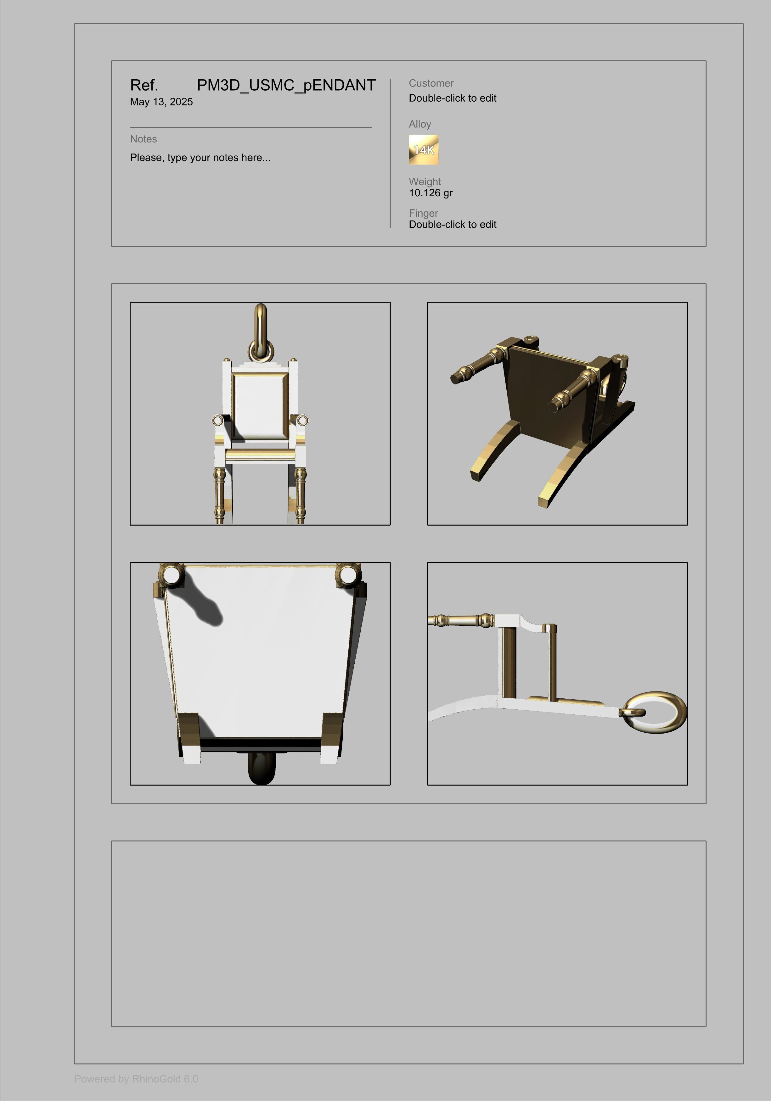 Chair Pendant Charm Bracelet Jewelry 3D print model_16