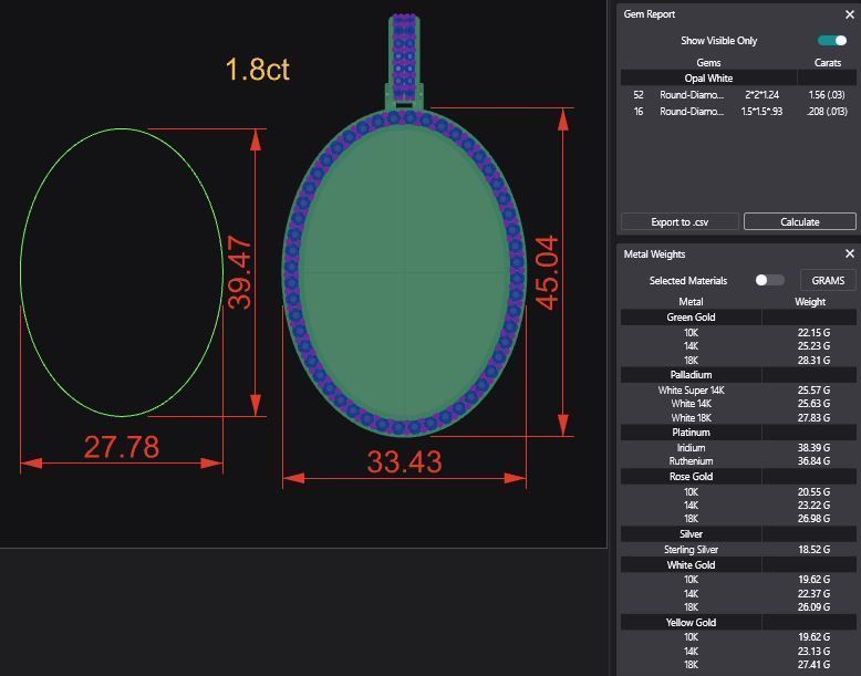 Oval Picture Pendant Bundle - 6 Pendants 3D Model Collection_12