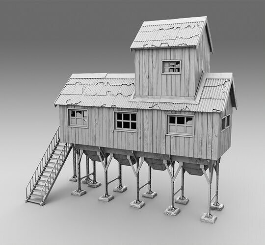House on stilts 3D print model