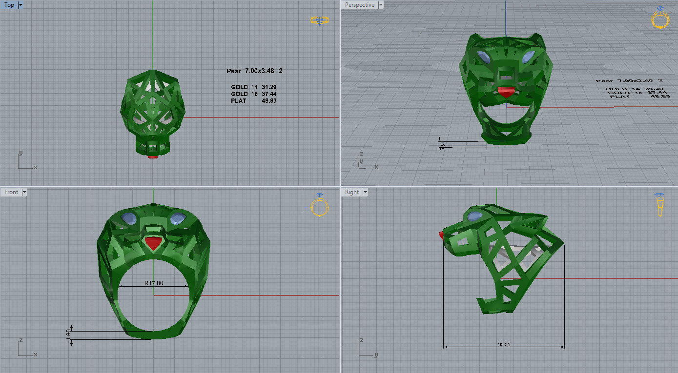 Pantera Ring 3D print model_1