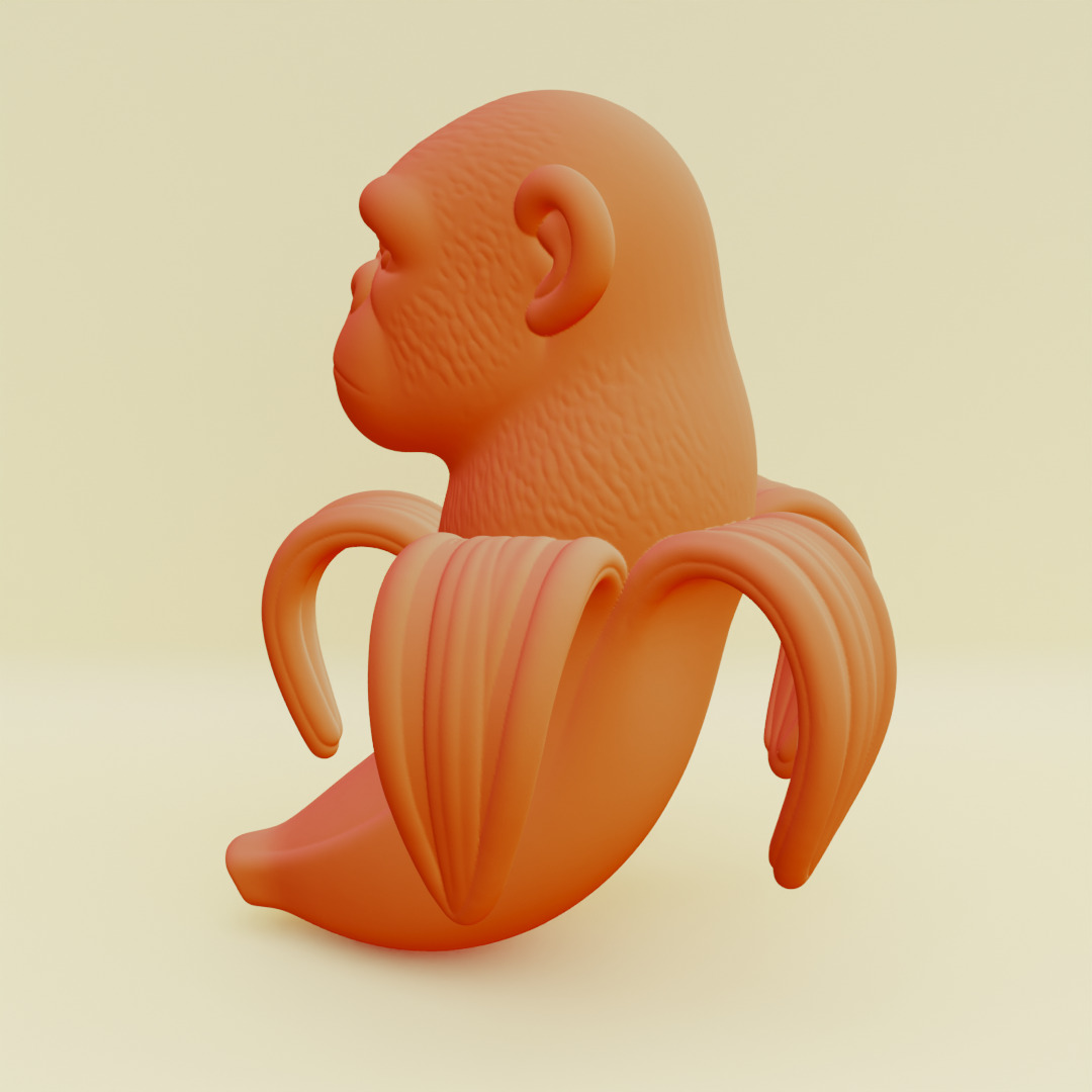 Chimpanzini Bananini Italian brainrot Printable 3D print model_6