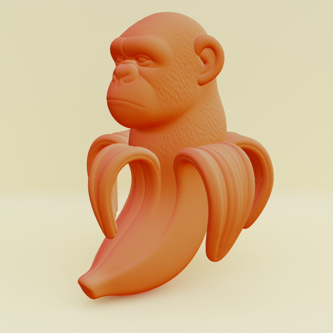 Chimpanzini Bananini Italian brainrot Printable 3D print model_3