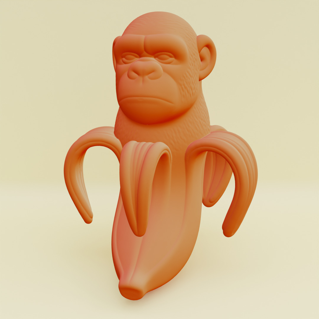 Chimpanzini Bananini Italian brainrot Printable 3D print model_2