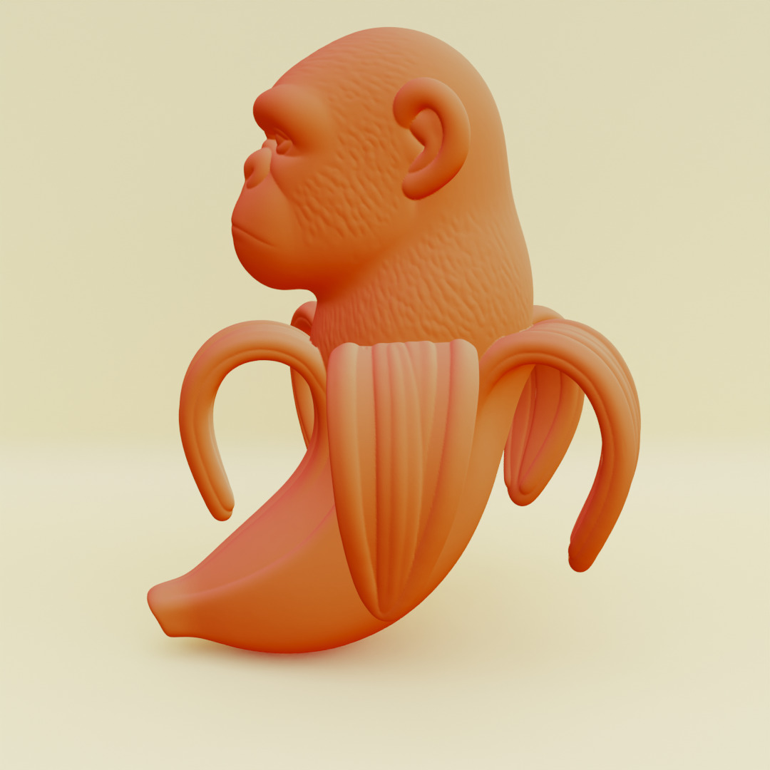 Chimpanzini Bananini Italian brainrot Printable 3D print model_5
