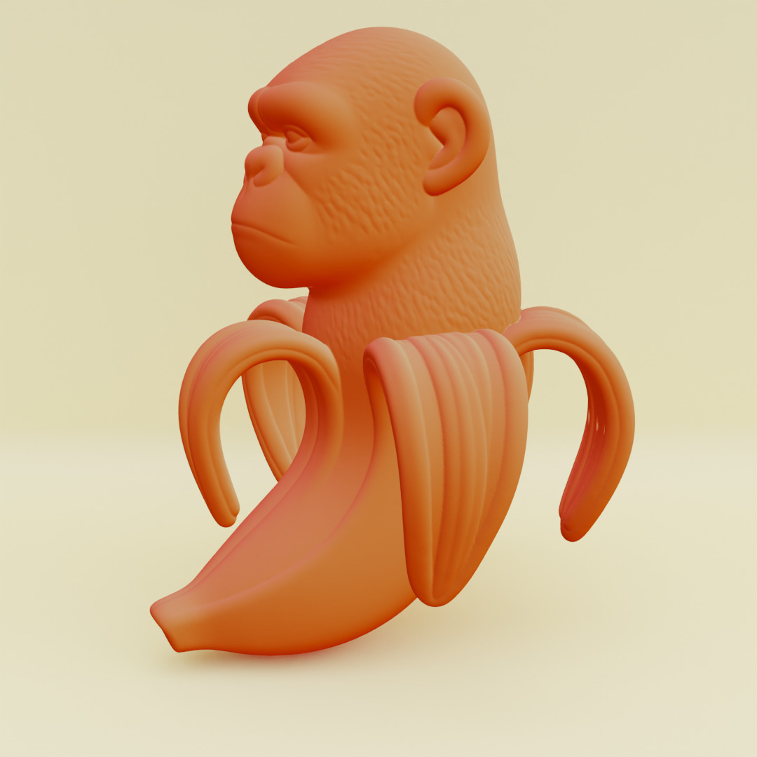 Chimpanzini Bananini Italian brainrot Printable 3D print model_4