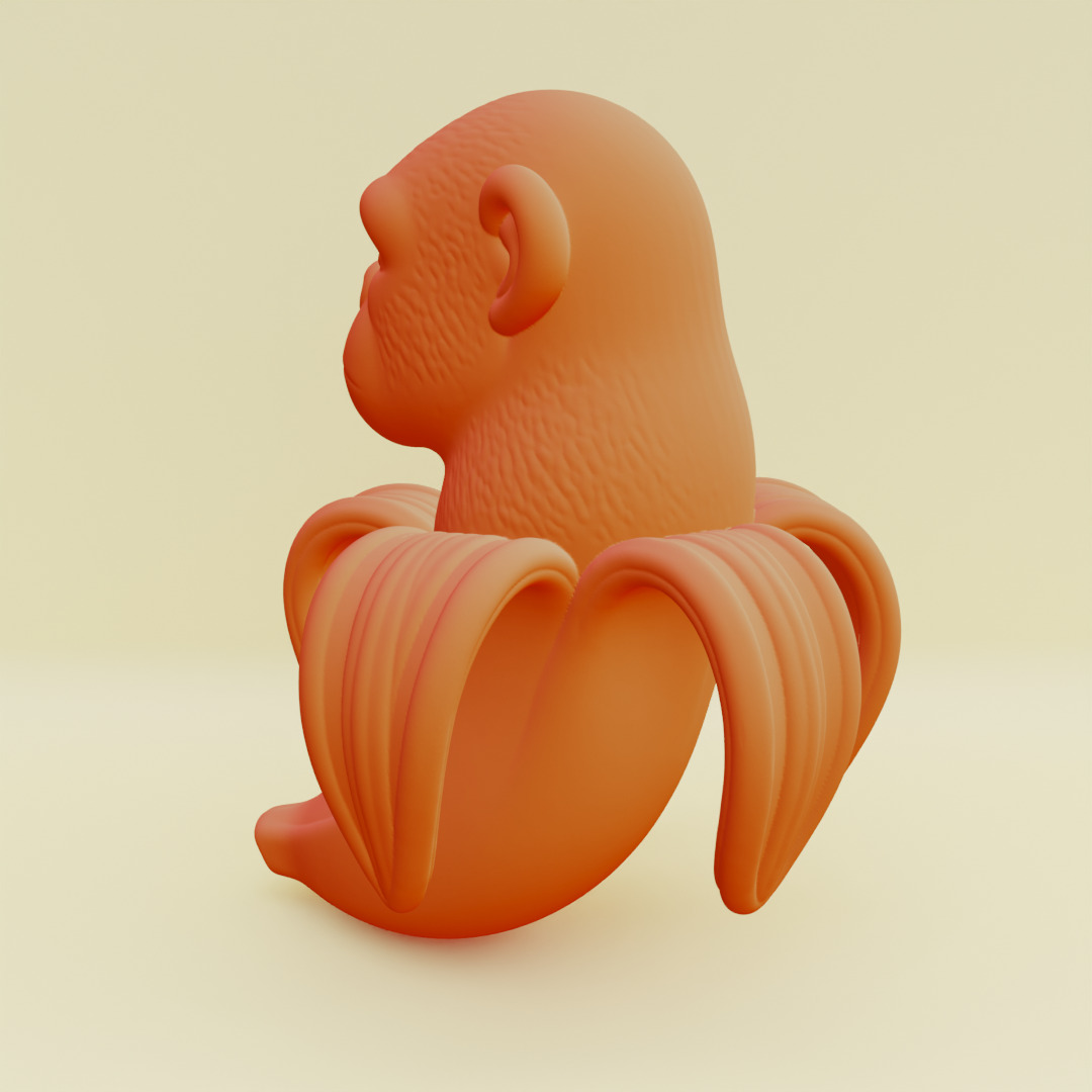 Chimpanzini Bananini Italian brainrot Printable 3D print model_7