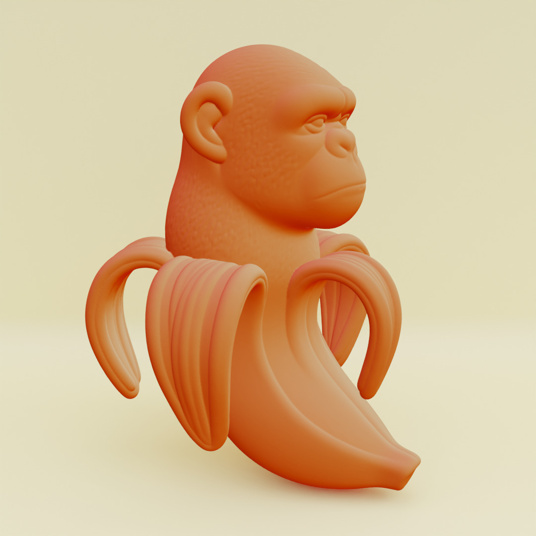 Chimpanzini Bananini Italian brainrot Printable 3D print model_16