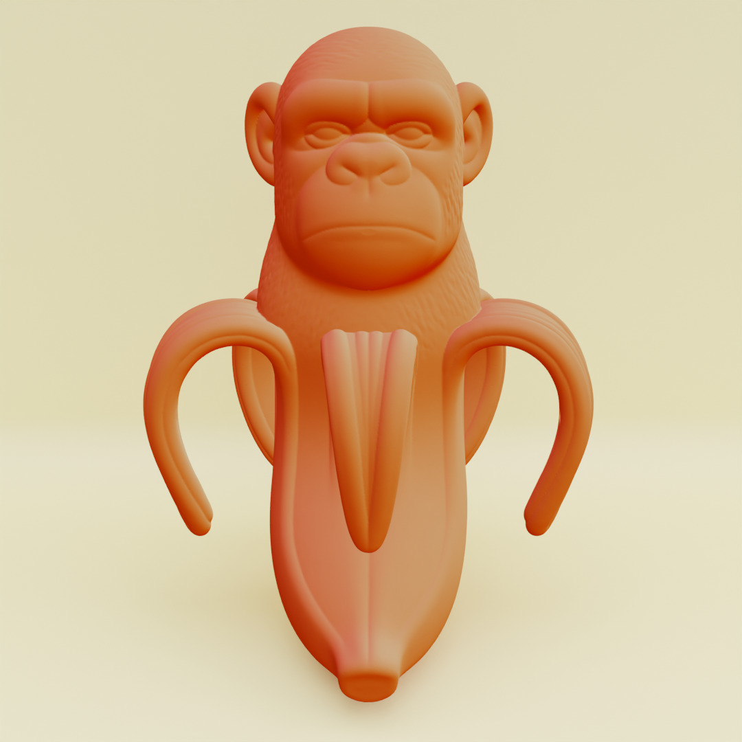 Chimpanzini Bananini Italian brainrot Printable 3D print model_1