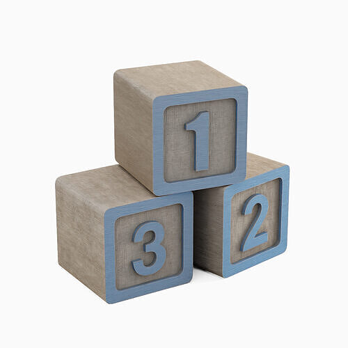123 Blocks 04 Low-poly 3D model