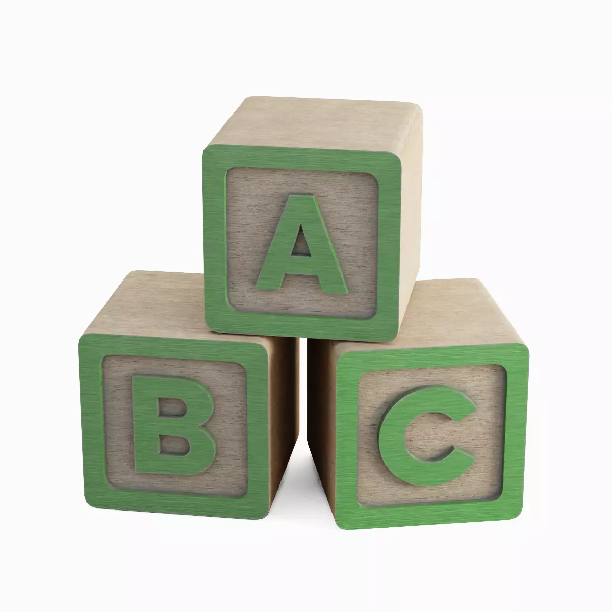 ABC Blocks 04 Low-poly 3D model_0