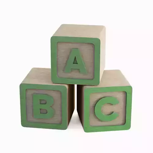 ABC Blocks 04 Low-poly 3D model