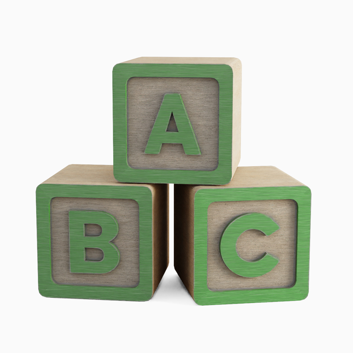 ABC Blocks 04 Low-poly 3D model_2