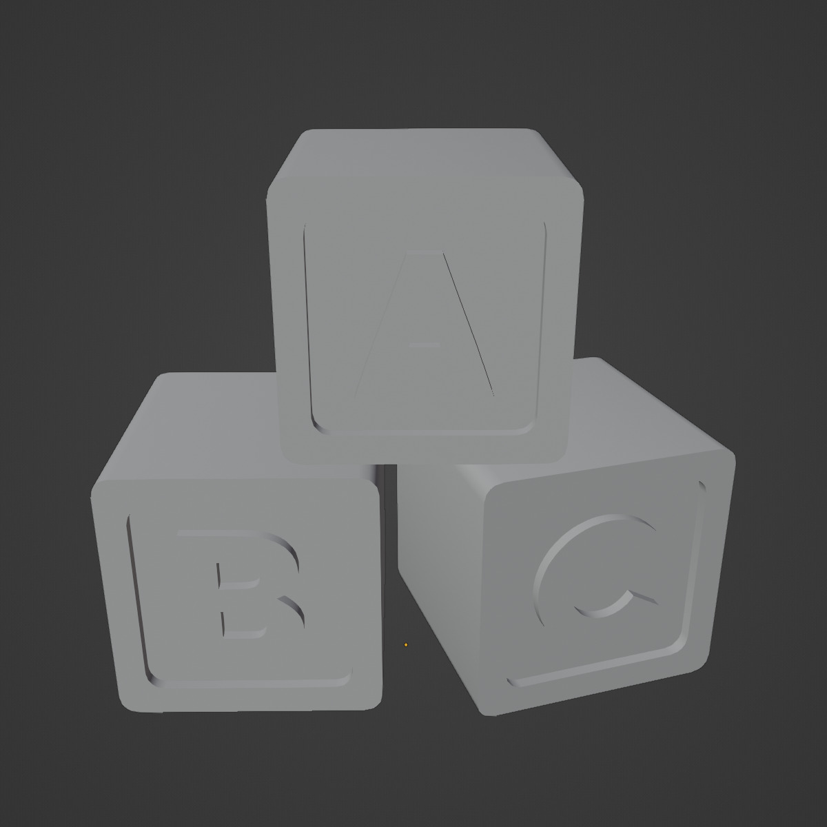 ABC Blocks 04 Low-poly 3D model_9