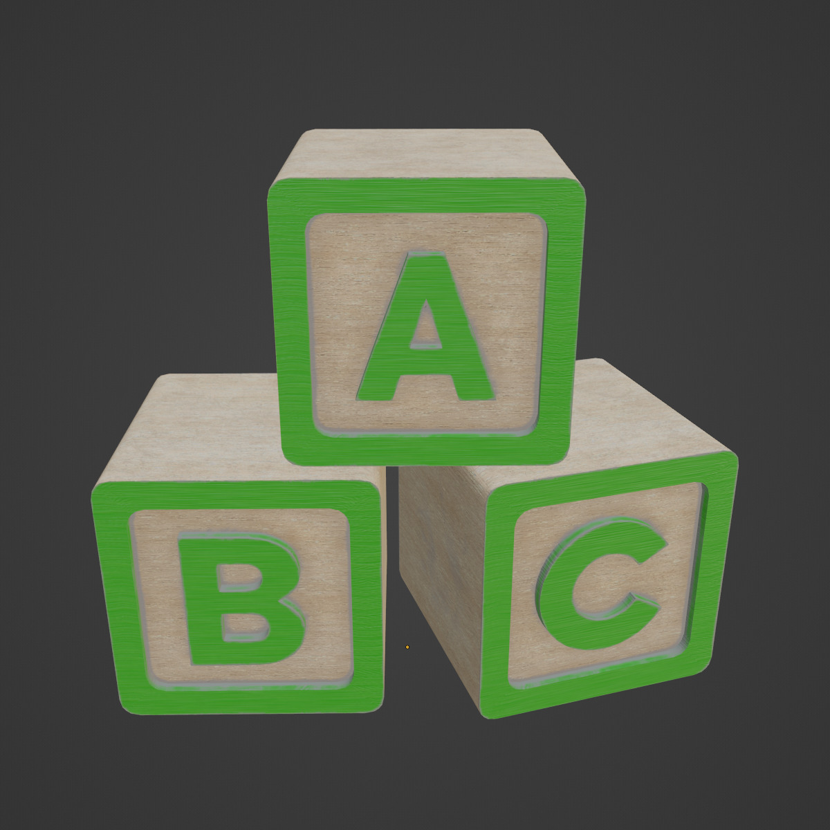 ABC Blocks 04 Low-poly 3D model_6