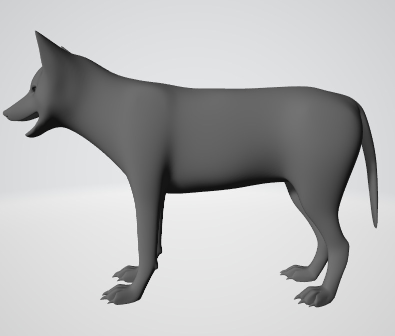 Gray Wolf Base Mesh  Low-poly 3D model_4