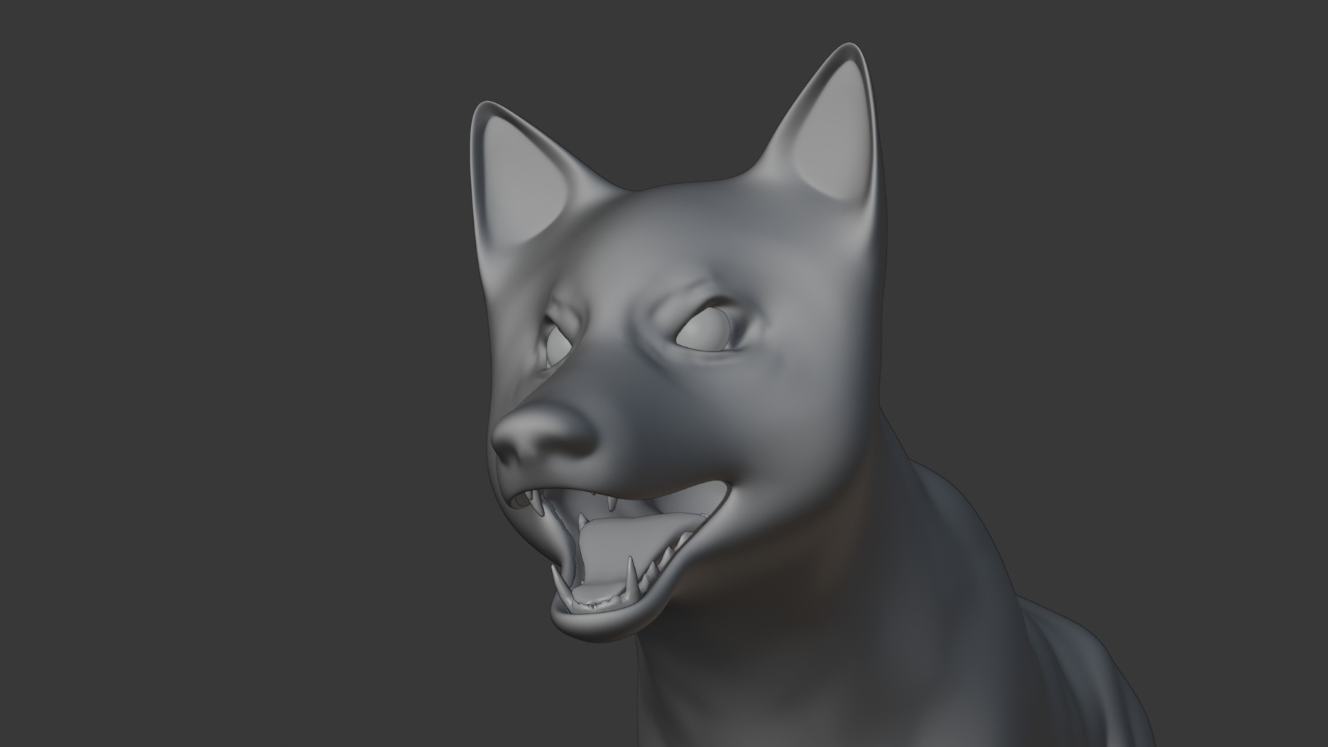 Gray Wolf Base Mesh  Low-poly 3D model_1