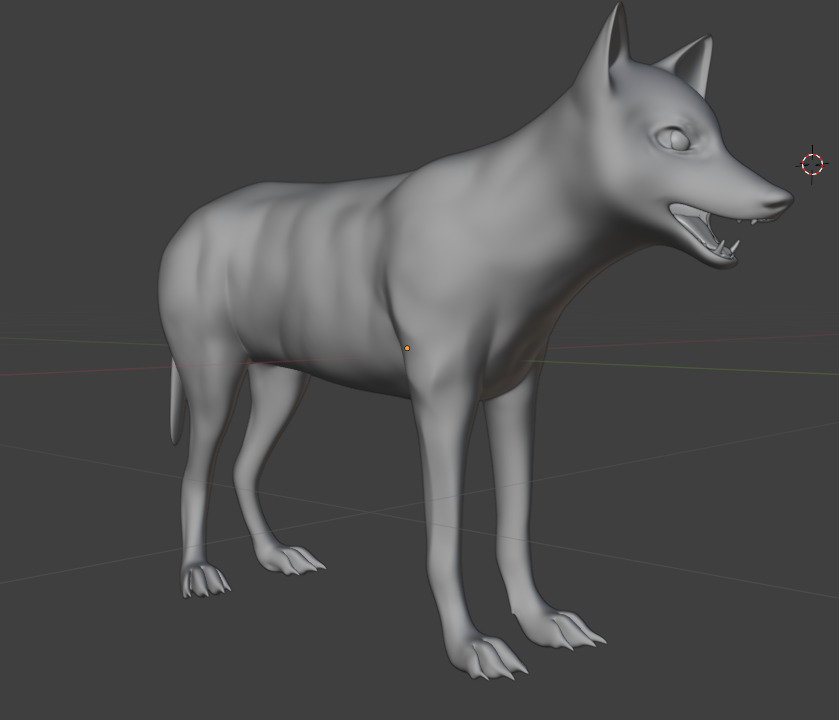 Gray Wolf Base Mesh  Low-poly 3D model_8