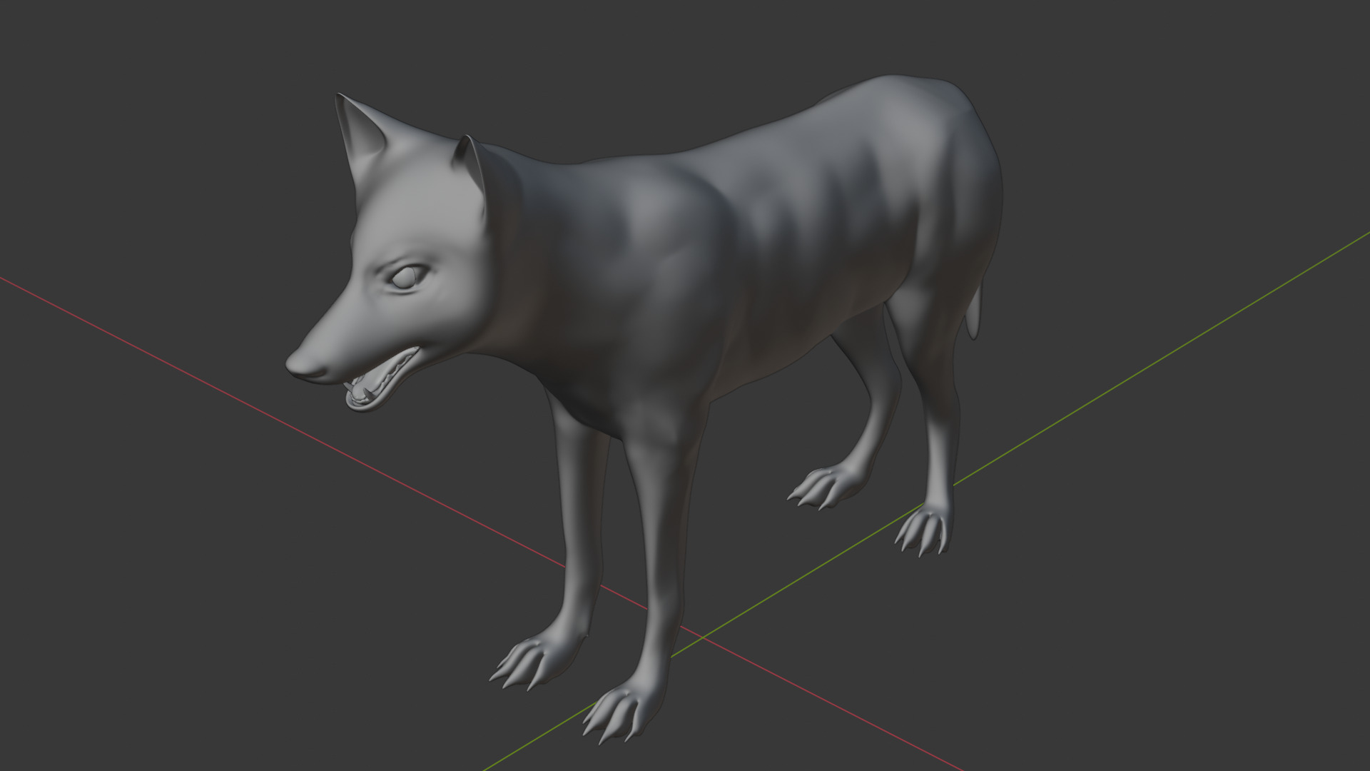 Gray Wolf Base Mesh  Low-poly 3D model_9