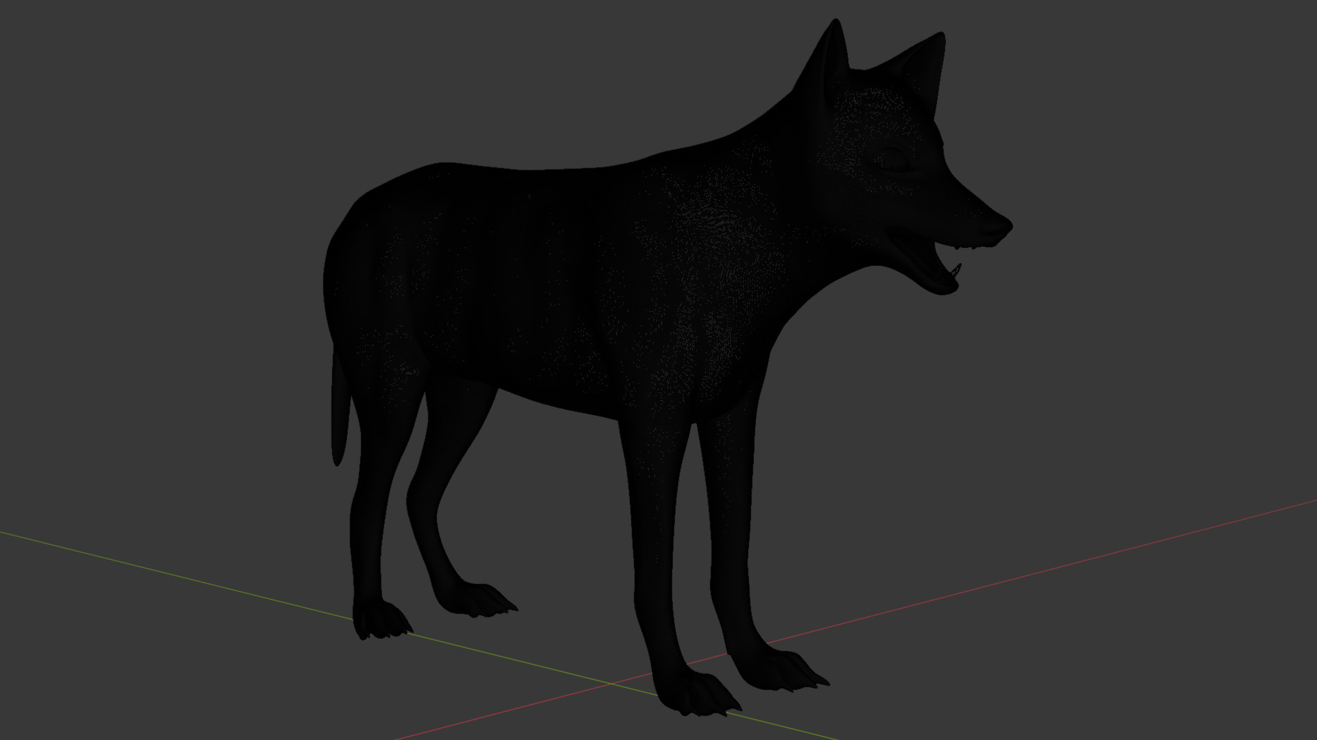 Gray Wolf Base Mesh  Low-poly 3D model_5