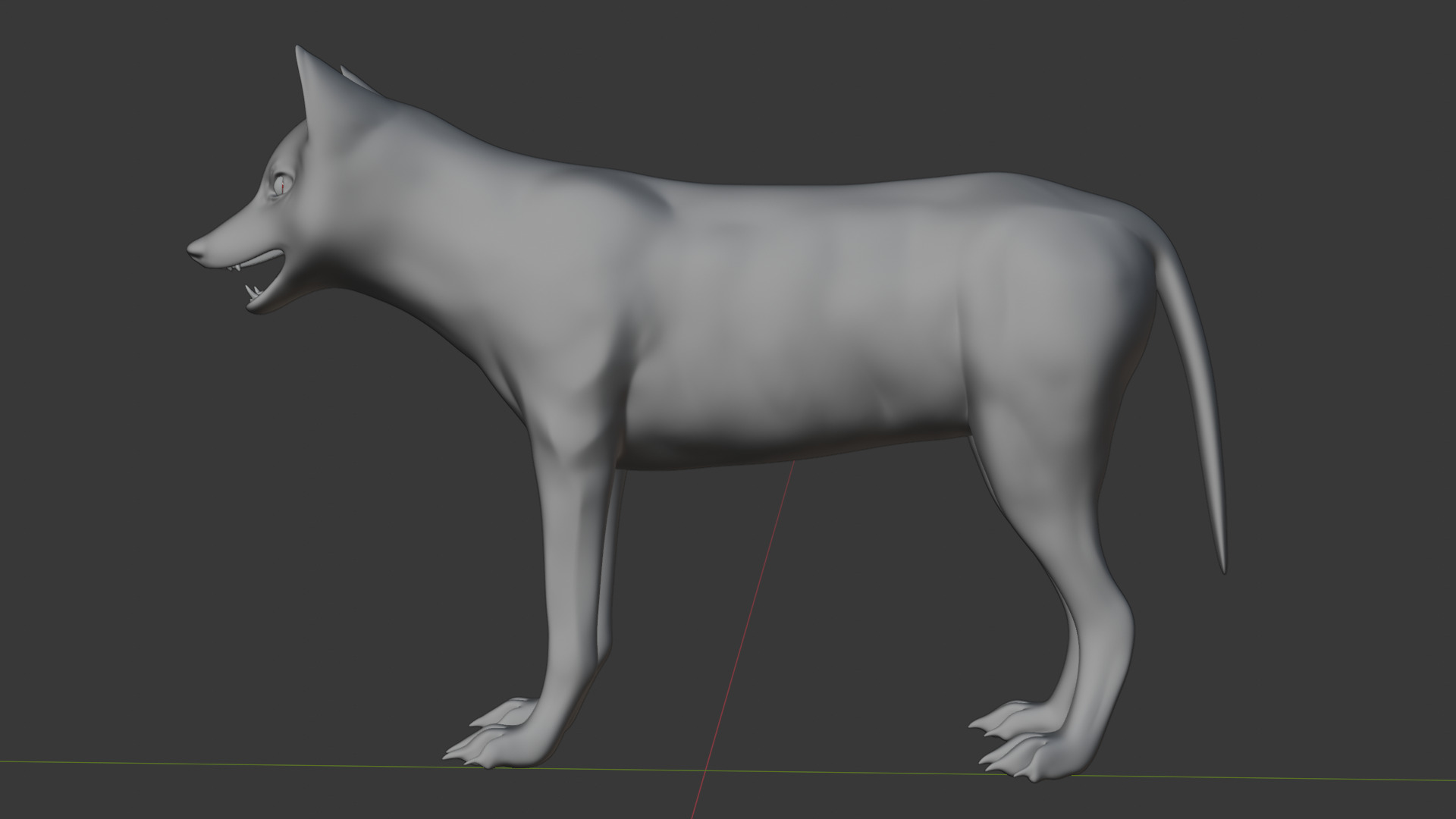 Gray Wolf Base Mesh  Low-poly 3D model_2