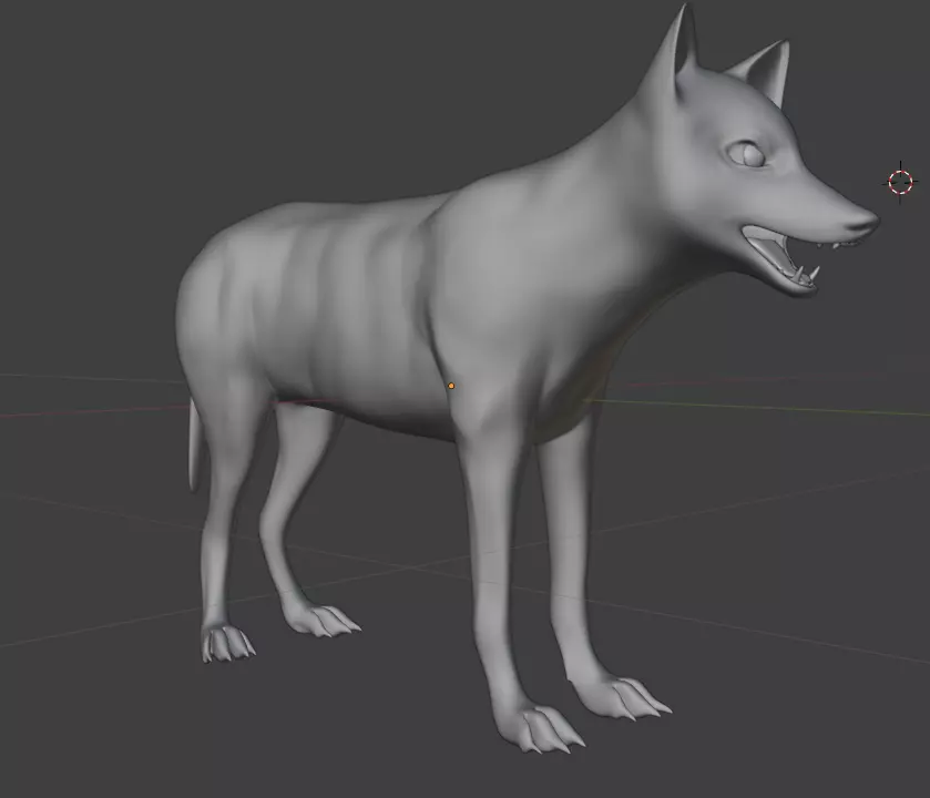 Gray Wolf Base Mesh  Low-poly 3D model_0