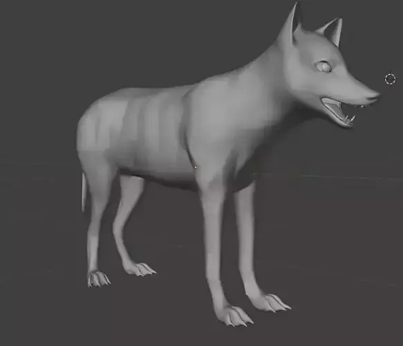 Gray Wolf Base Mesh  Low-poly 3D model