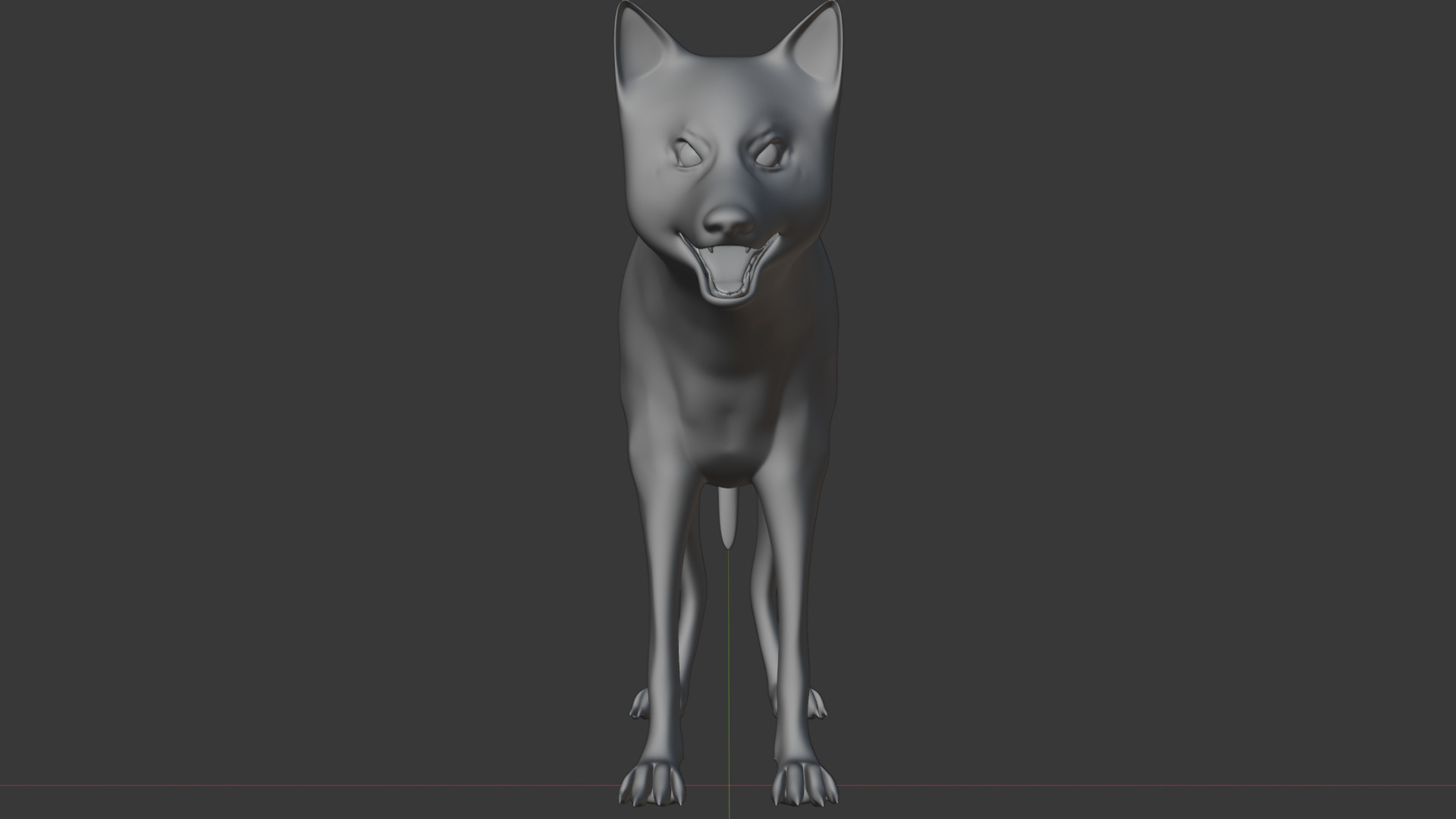 Gray Wolf Base Mesh  Low-poly 3D model_7