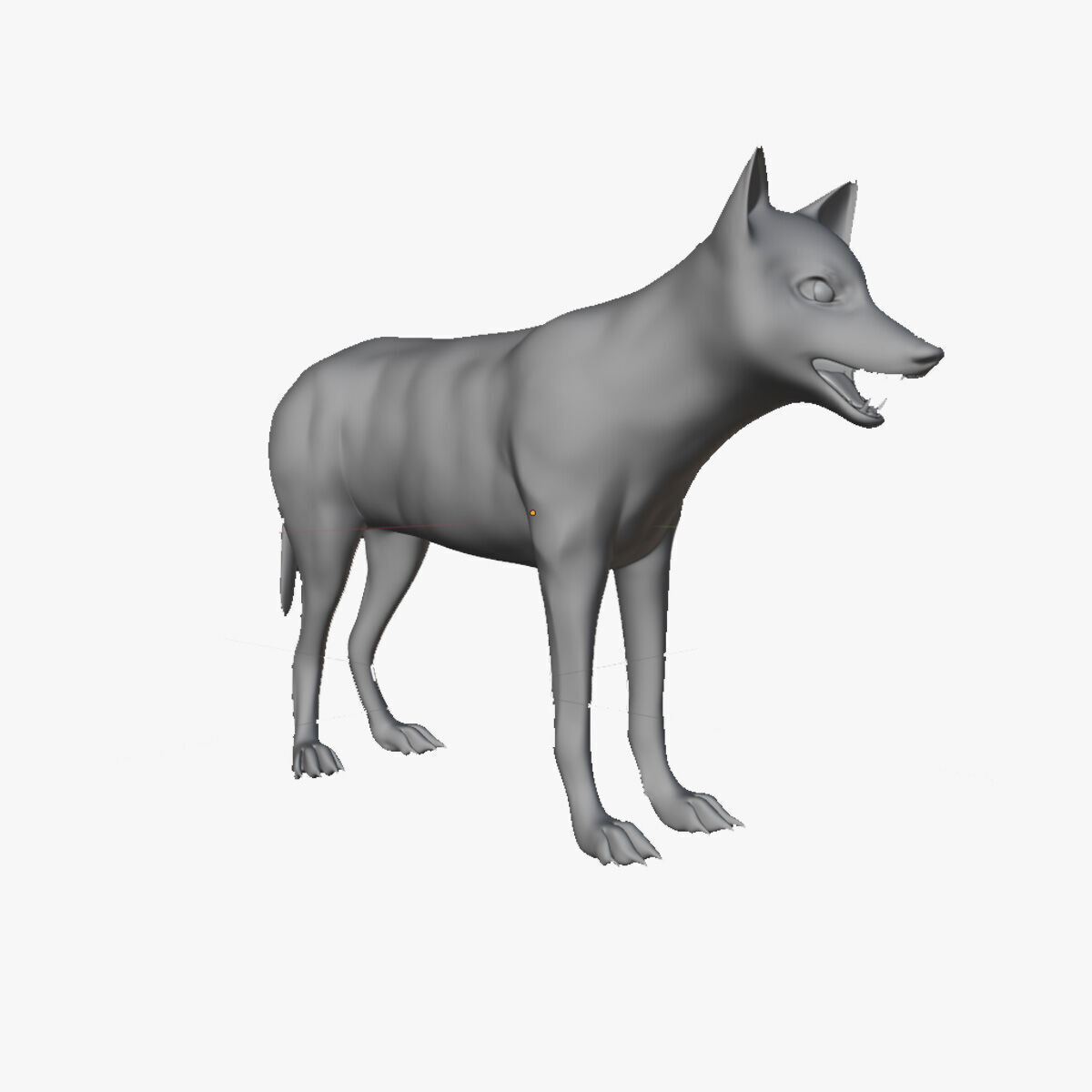 Gray Wolf Base Mesh  Low-poly 3D model_13
