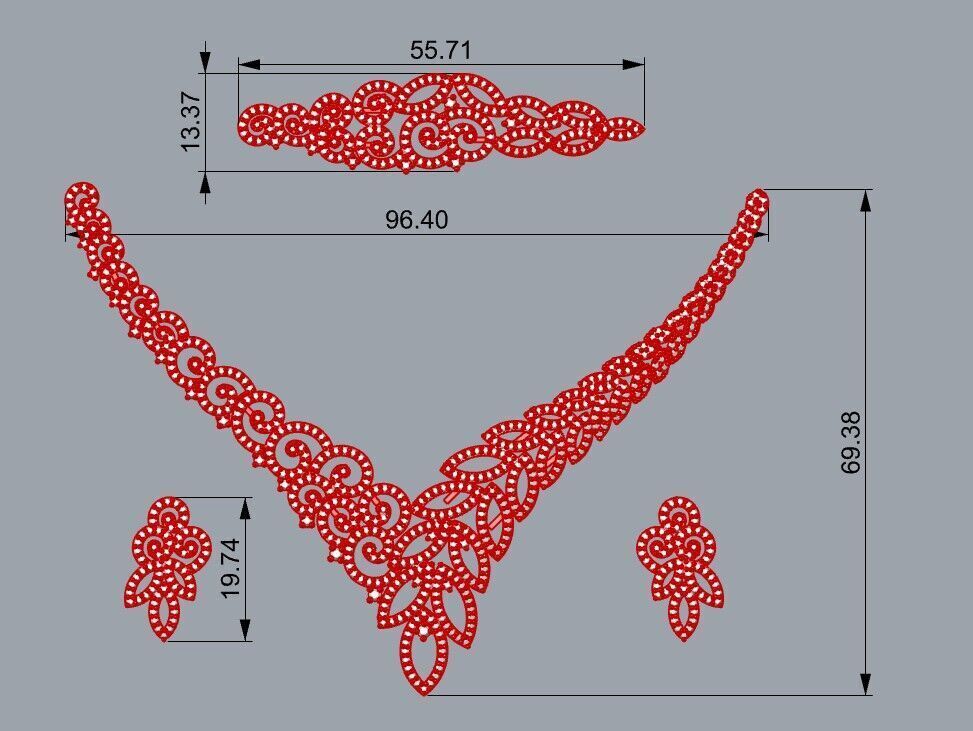 Women s jewelry set 3D print model_1