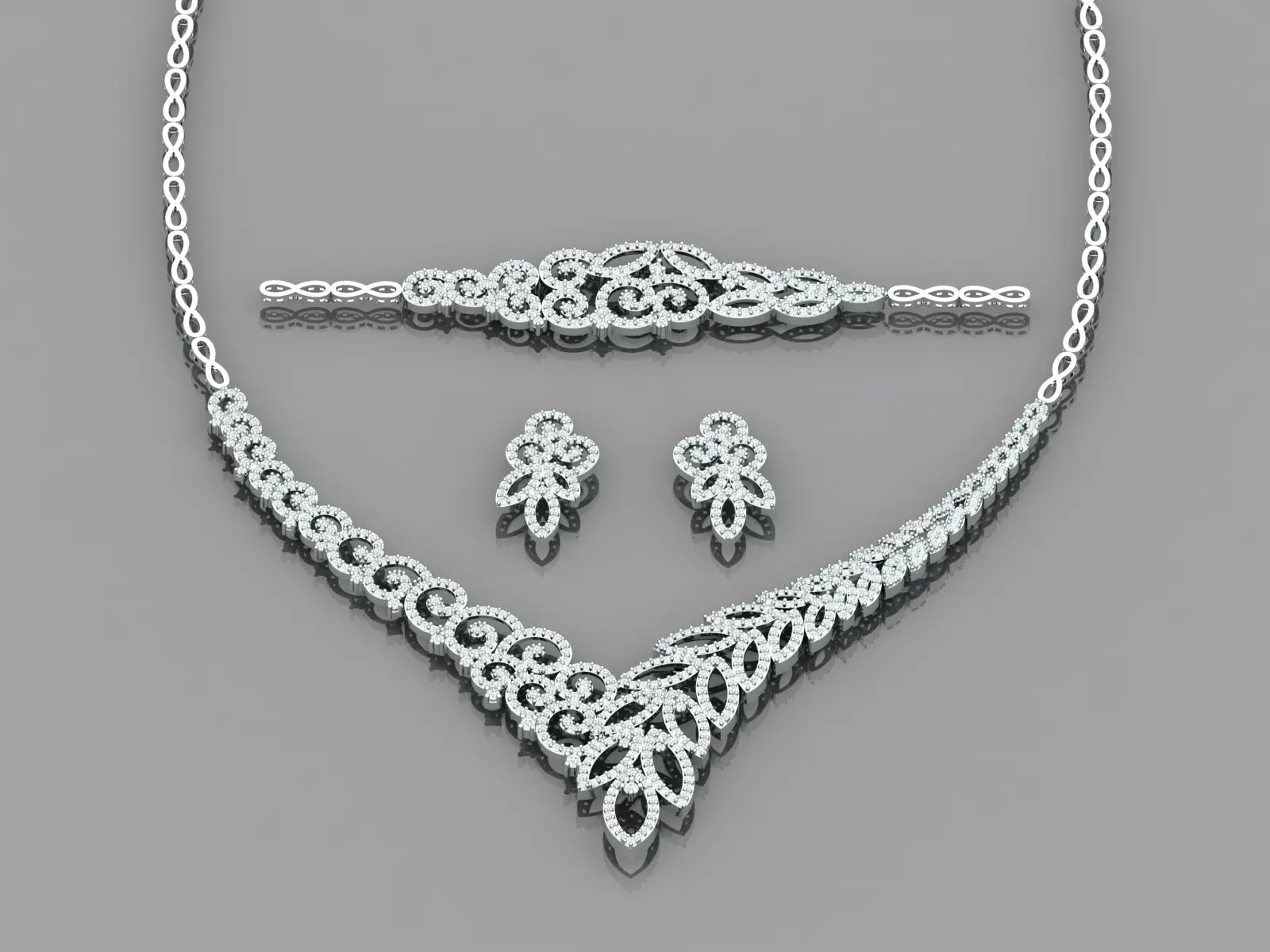 Women s jewelry set 3D print model_0
