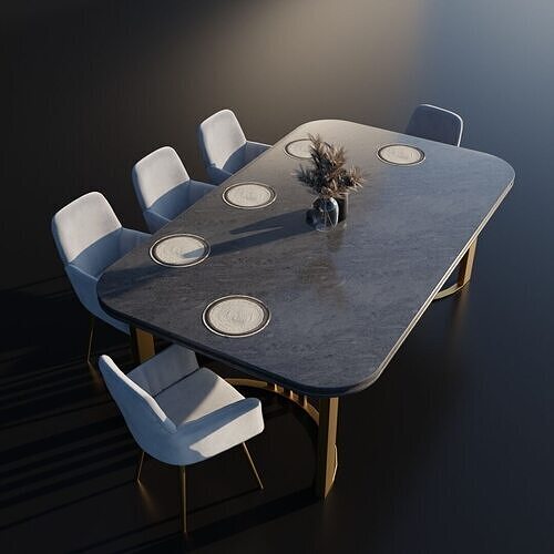 dinning Table 4 Low-poly 3D model