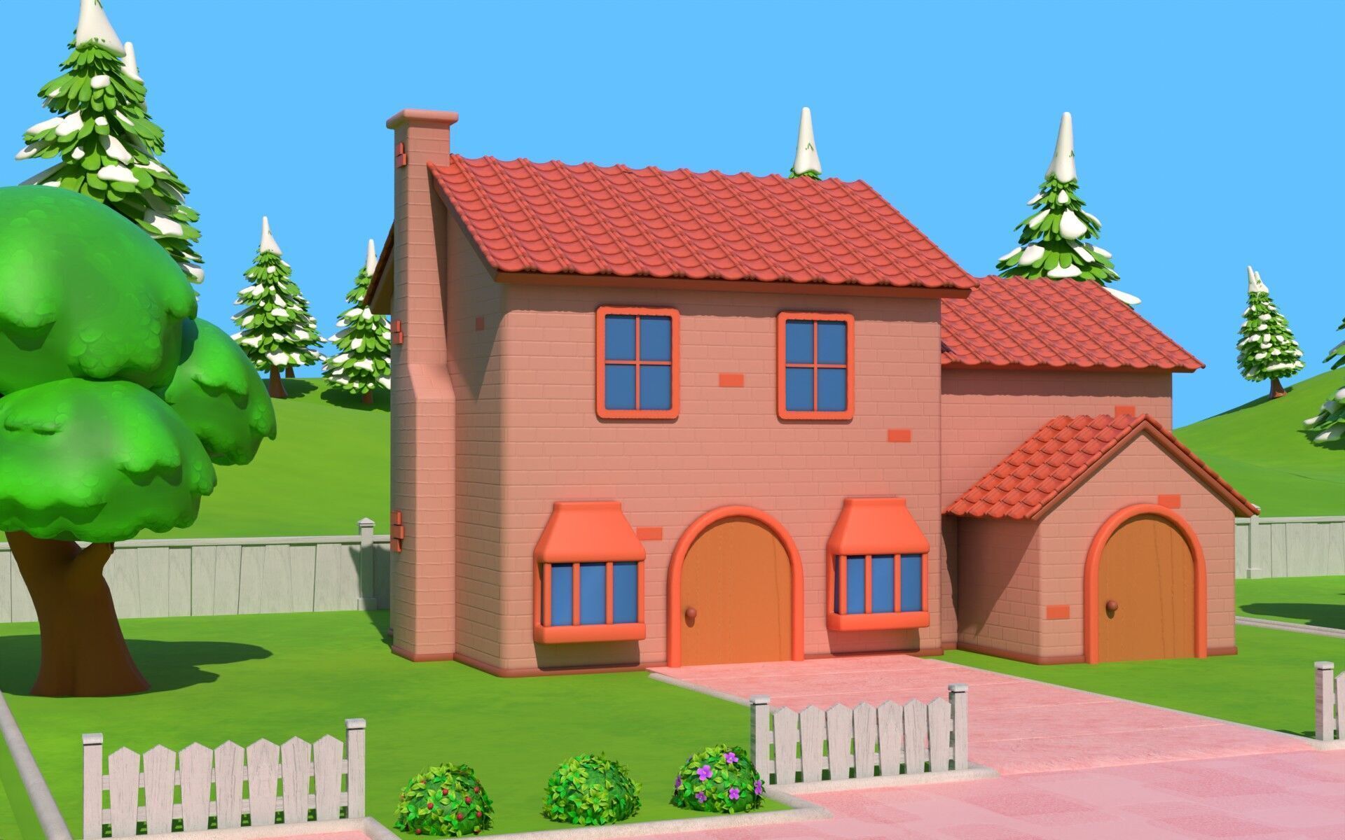 Cartoon House Pack 3D model_6