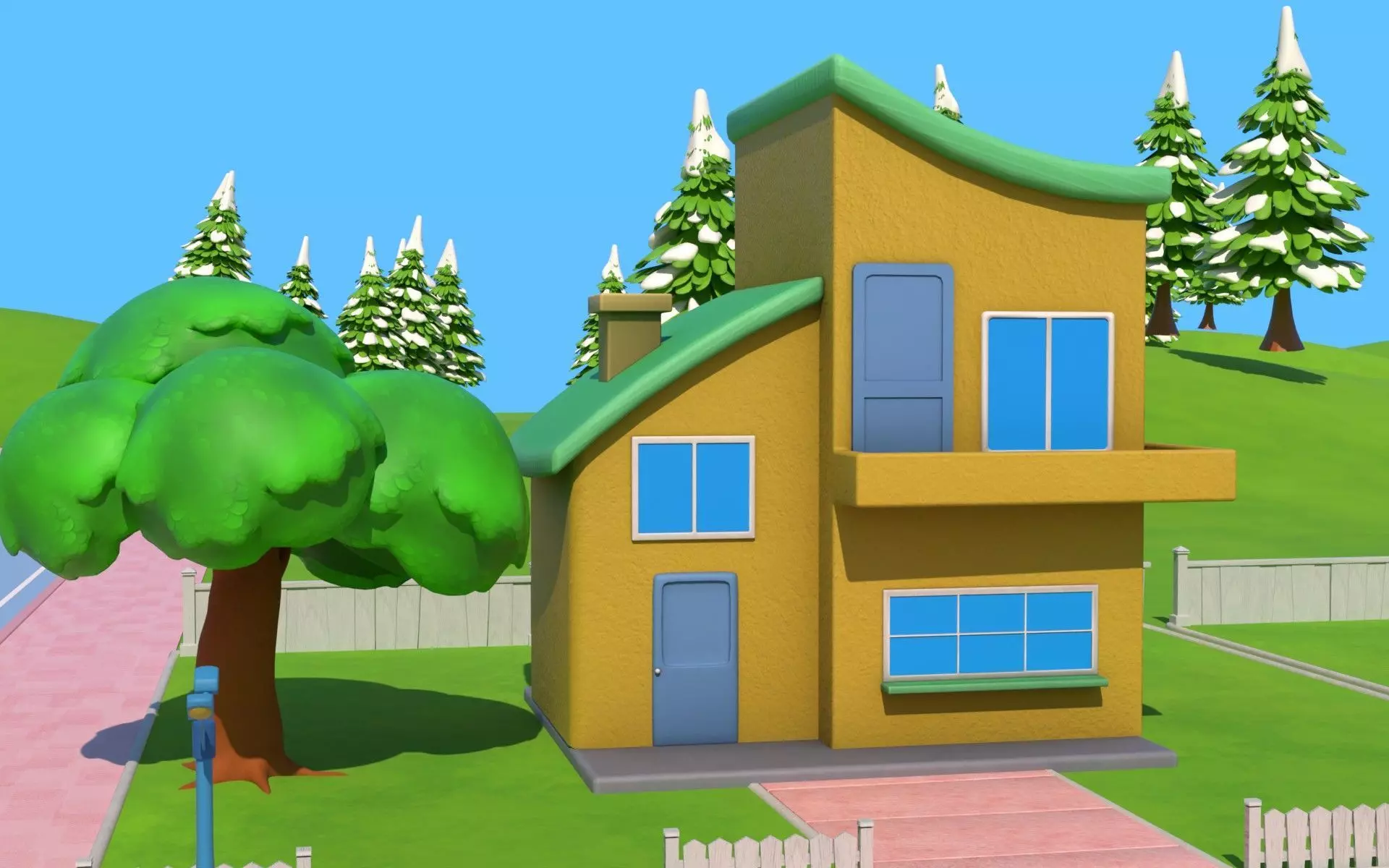 Cartoon House Pack 3D model_0