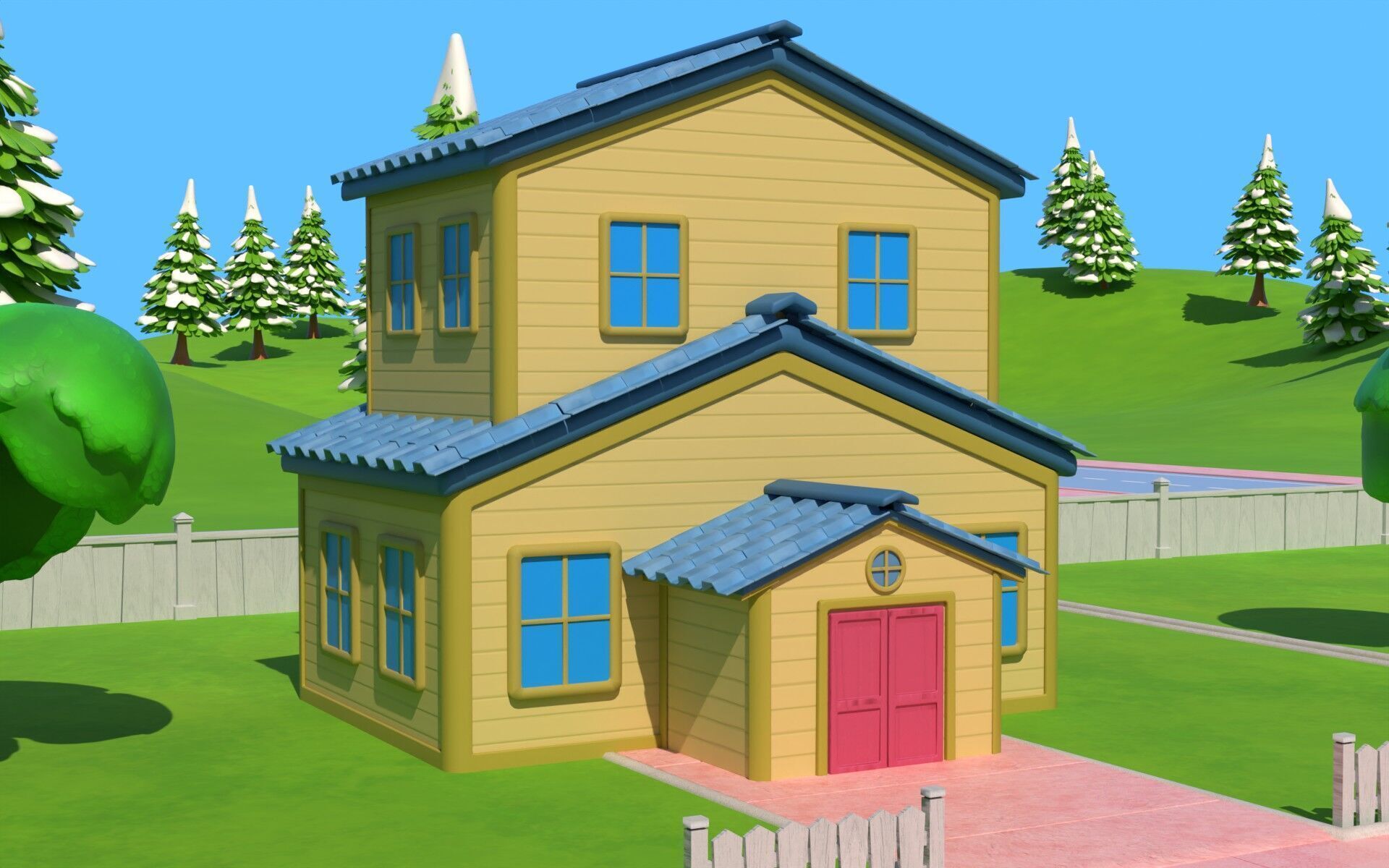 Cartoon House Pack 3D model_5
