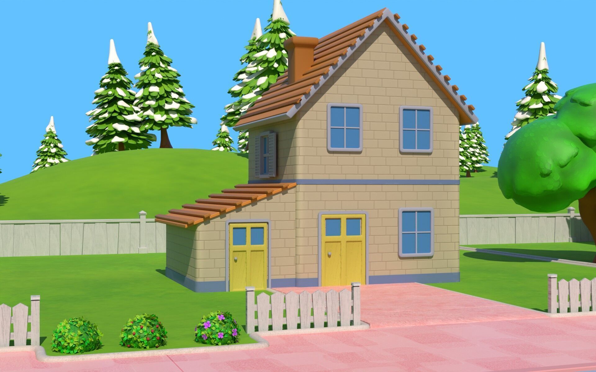 Cartoon House Pack 3D model_7