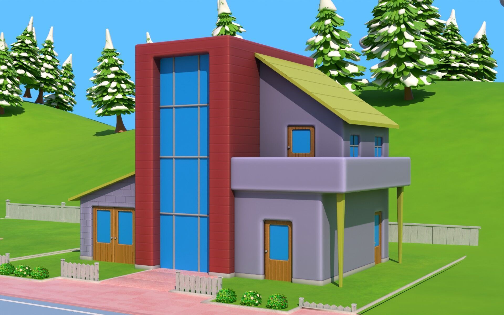 Cartoon House Pack 3D model_8