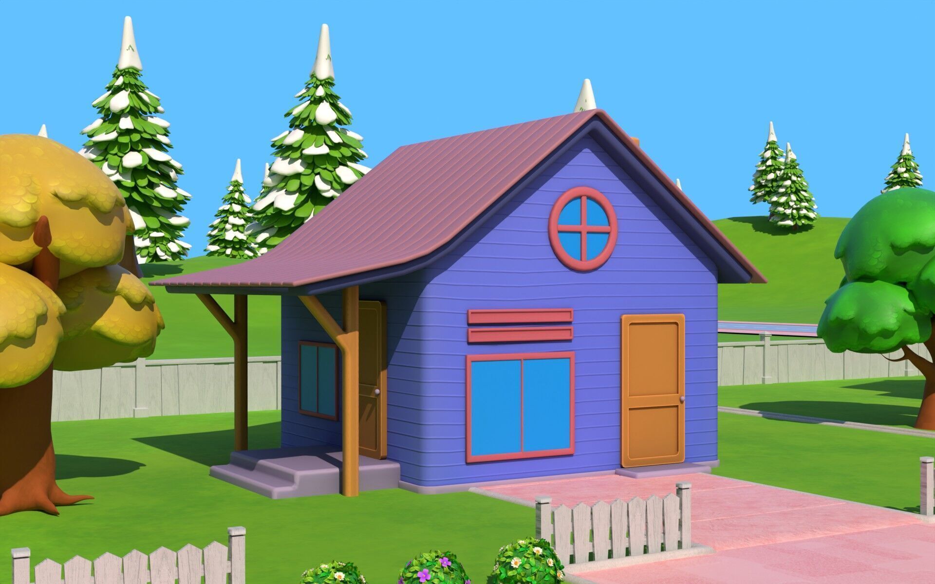 Cartoon House Pack 3D model_2