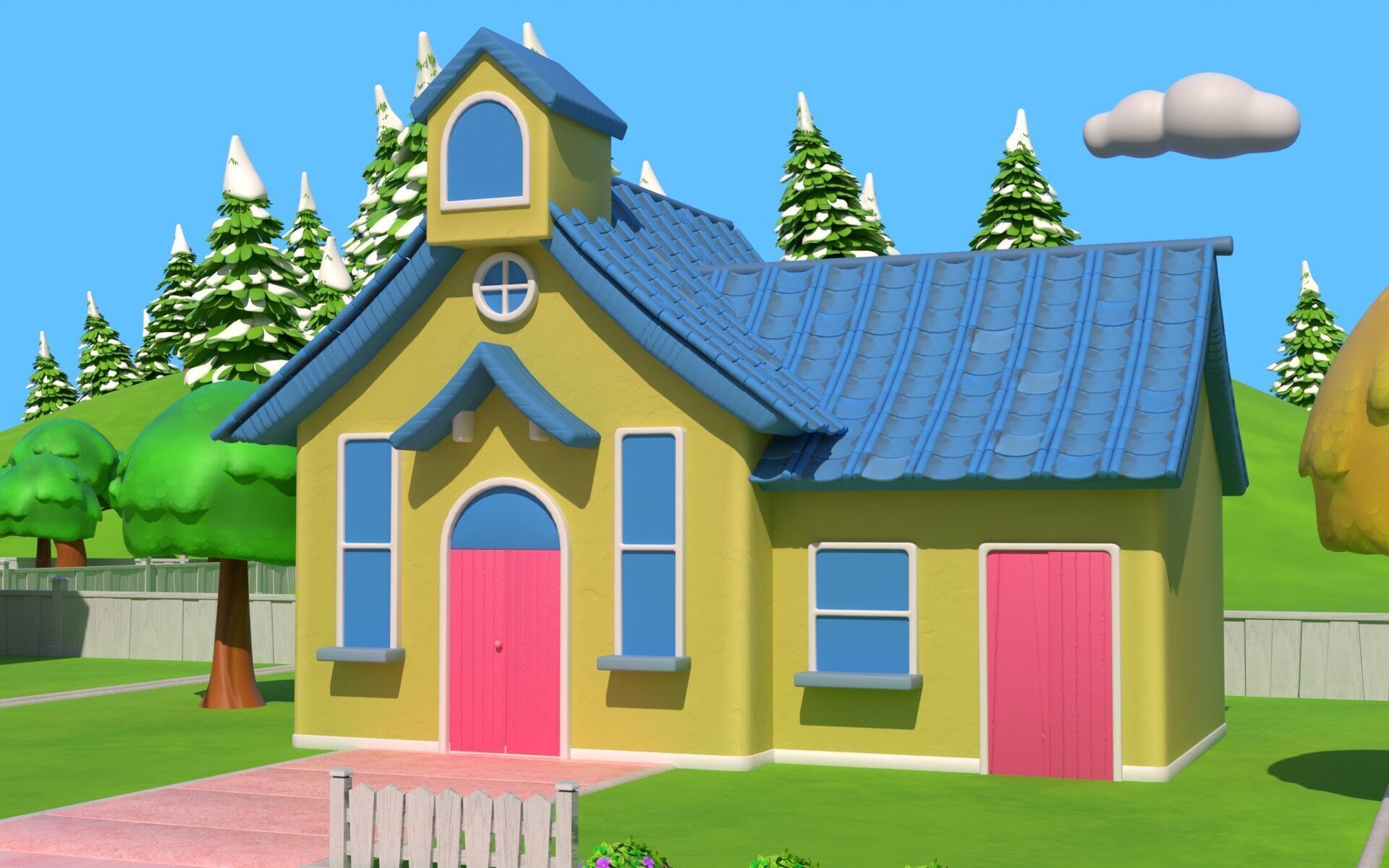 Cartoon House Pack 3D model_1