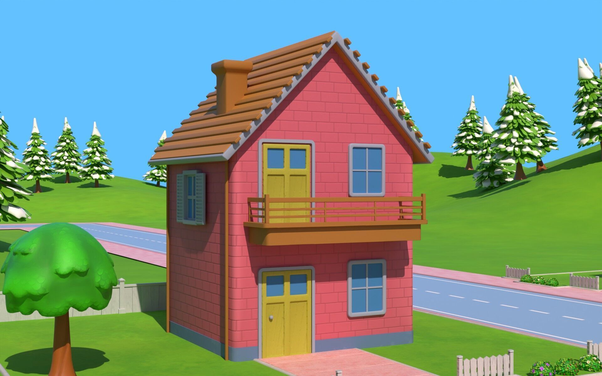 Cartoon House Pack 3D model_4