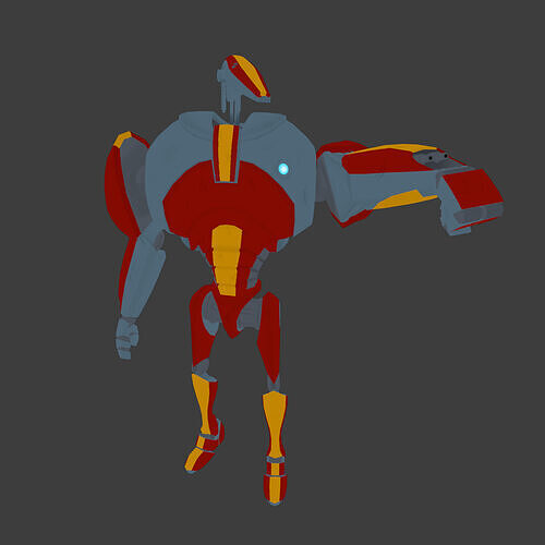 B2-1 Battle Droid Low-poly 3D model