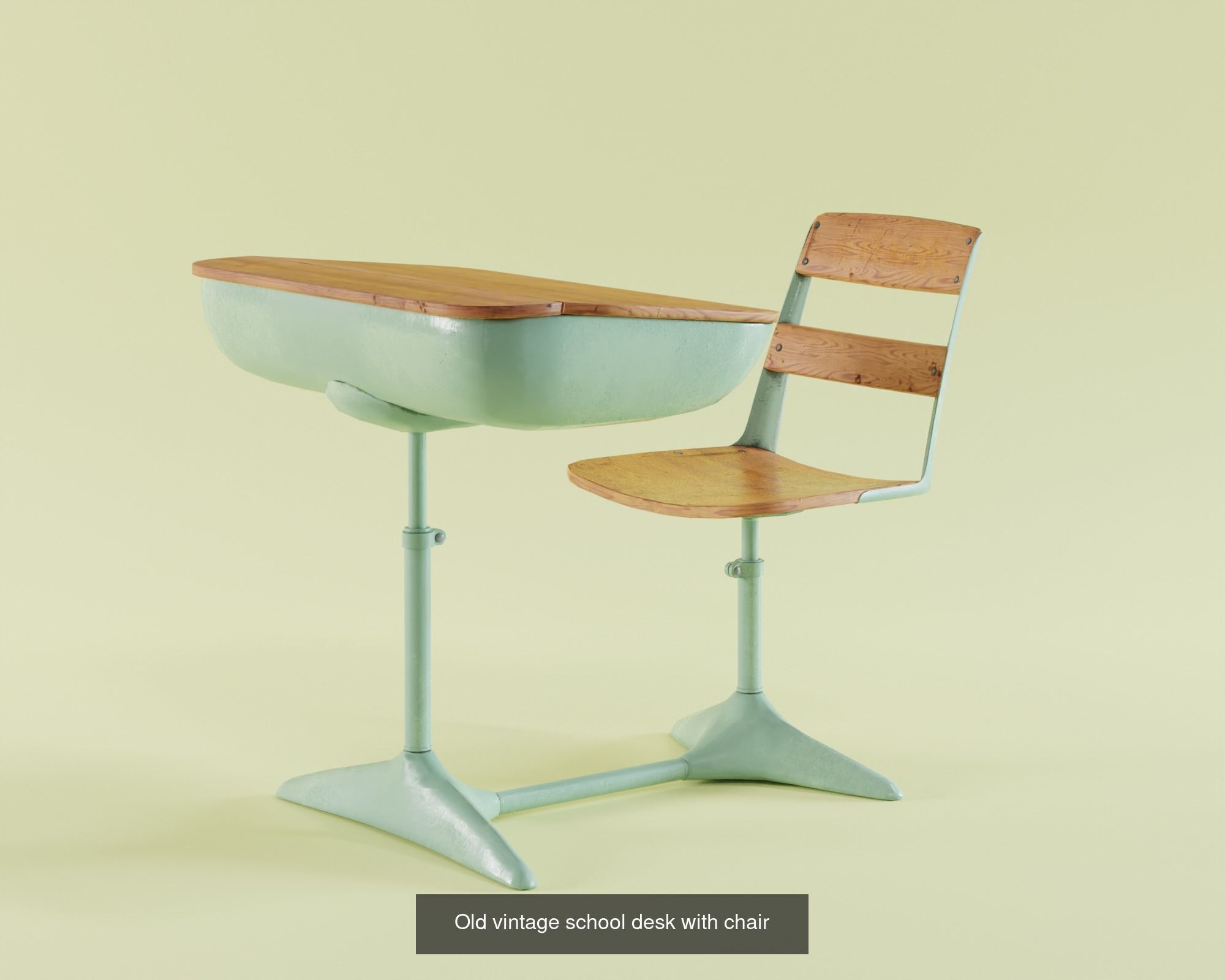 Vintage Old School Classroom 3D Asset Pack 3D Model Collection_1