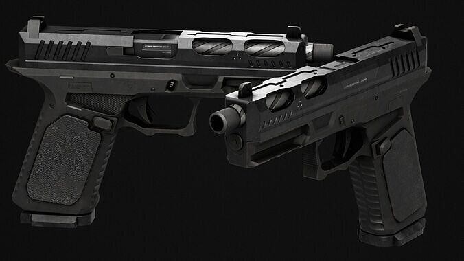 Tactical Pistol Low-poly 3D model