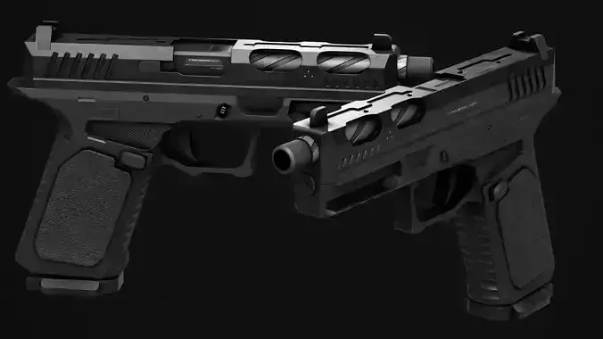 Tactical Pistol Low-poly 3D model
