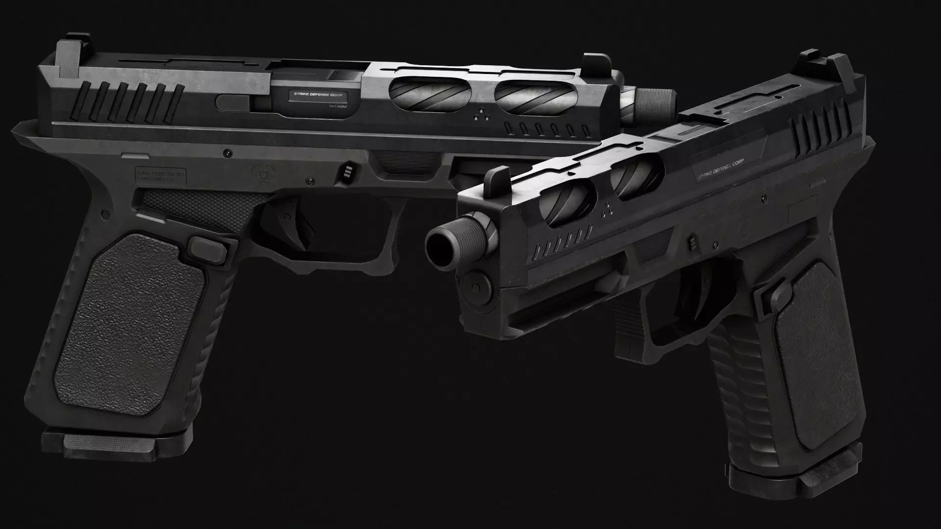 Tactical Pistol Low-poly 3D model