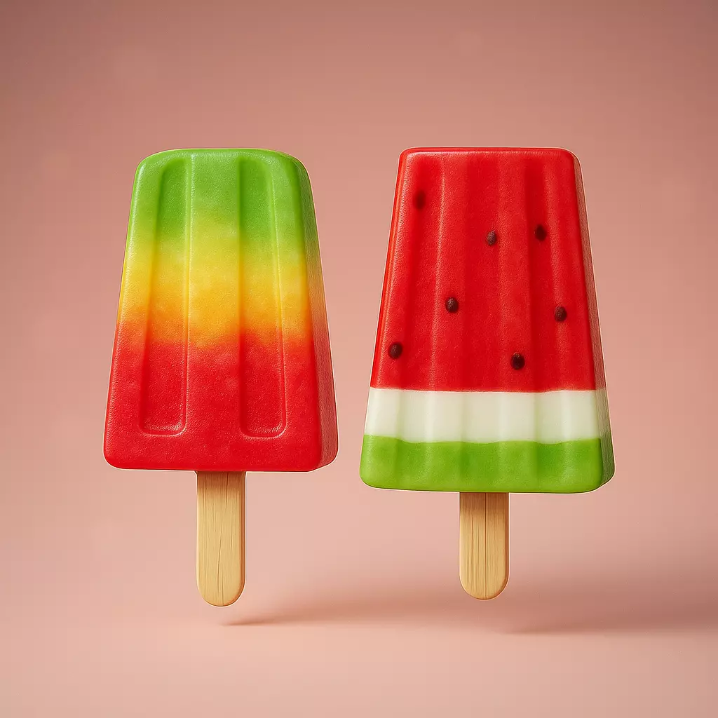 Stylized Popsicle 3D Model Watermelon Rainbow Ice Cream 3D model