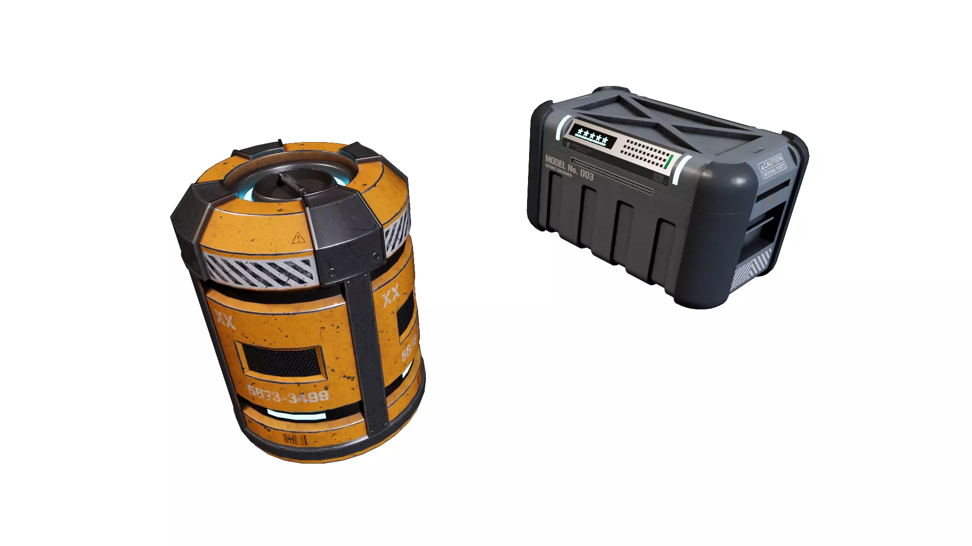 Sci-Fi Fuel Tank and Supply Low-poly 3D model