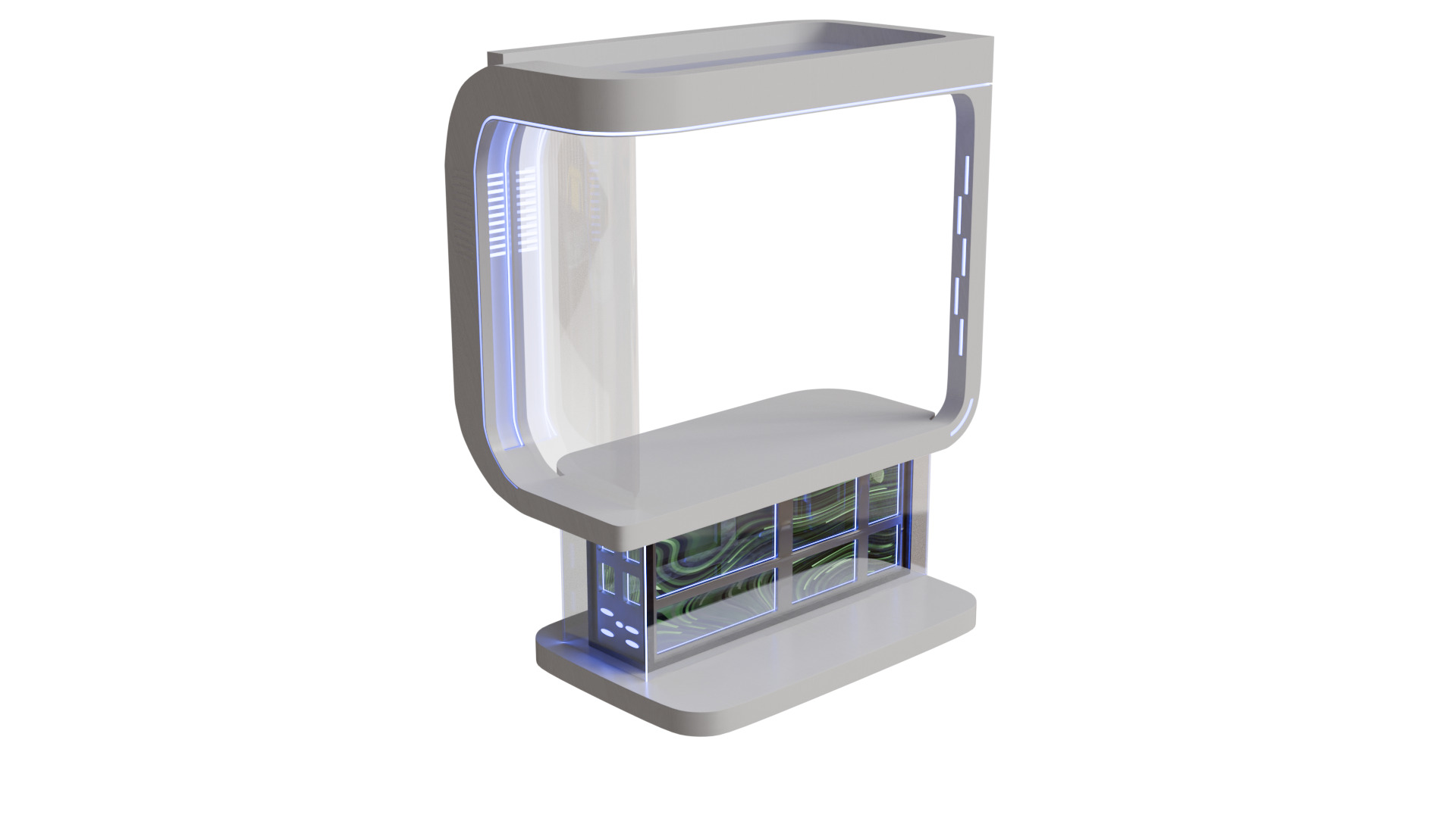 Sci-Fi Holographic Comm Pod Low-poly 3D model_3