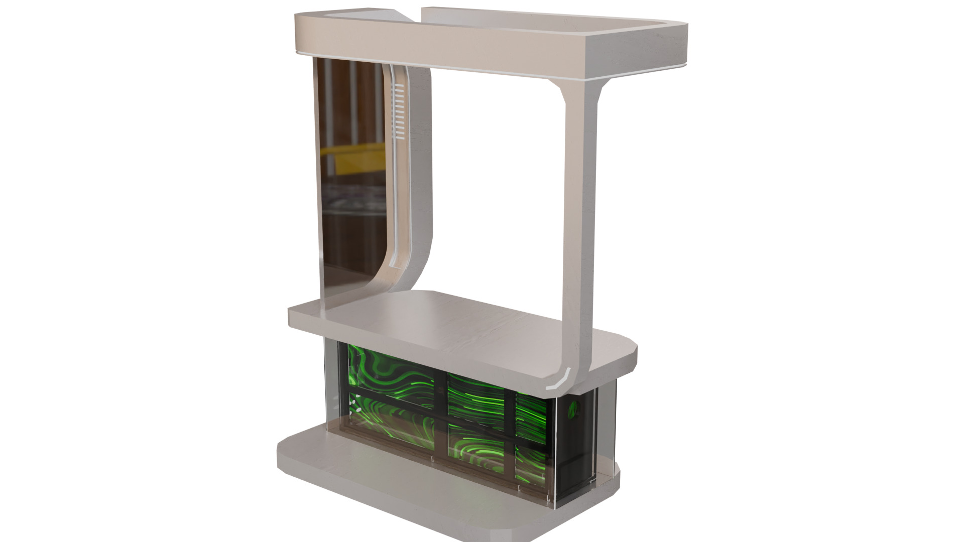 Sci-Fi Holographic Comm Pod Low-poly 3D model_13